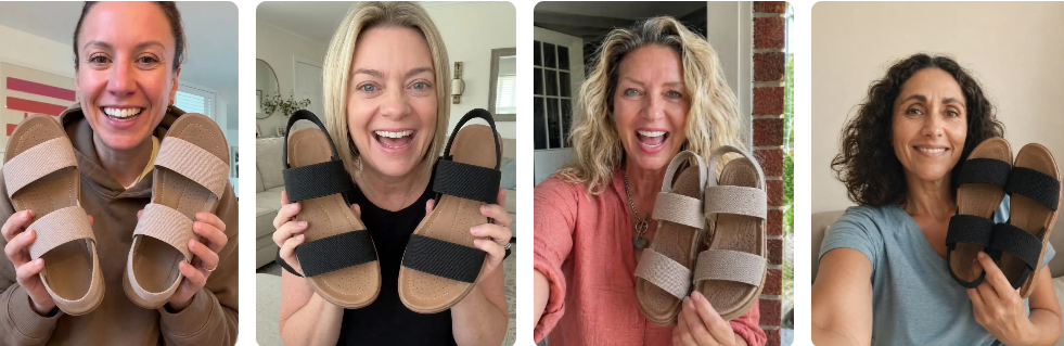 Sandalias elásticas – Ligeras y sin cordones para caminar y viajar | Fioriscas