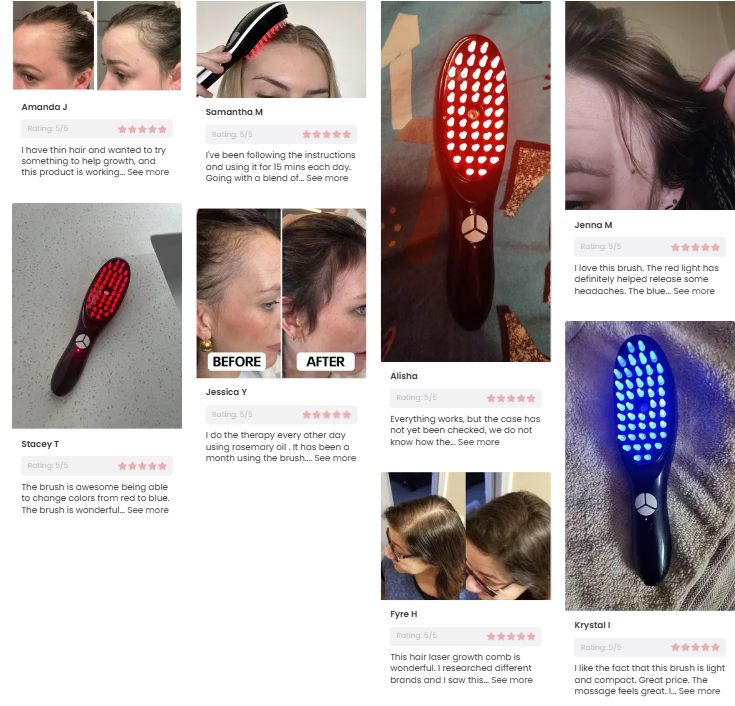 4-in-1-hiustenhoitoharja LED-valohoidolla ja päänahan hieronnalla | Fioriscas