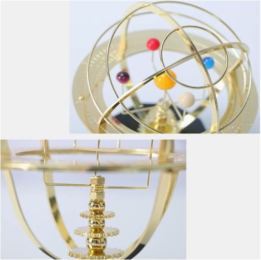 Grand Orrery Model Handcrafted Mechanical Brass Solar System Replica (5 Planets)