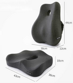 NovaLum Memory Foam Lumbar & Seat Cushion Set for Car and Office