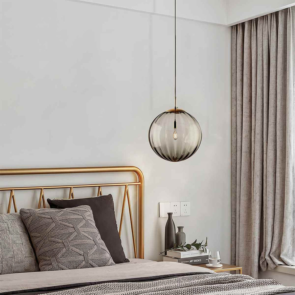 AuraSphere Glass Orb Pendant Light With Colored Shade