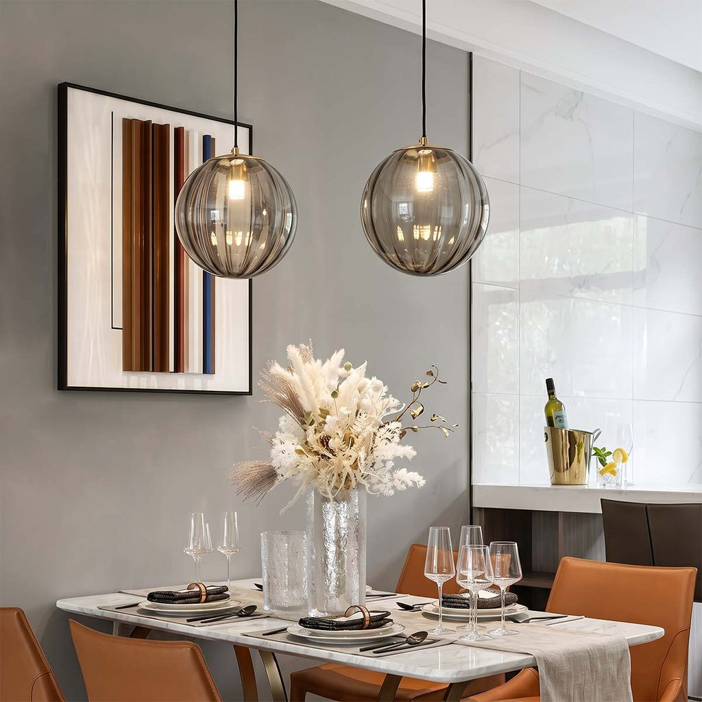 AuraSphere Glass Orb Pendant Light With Colored Shade