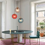 AuraSphere Glass Orb Pendant Light With Colored Shade