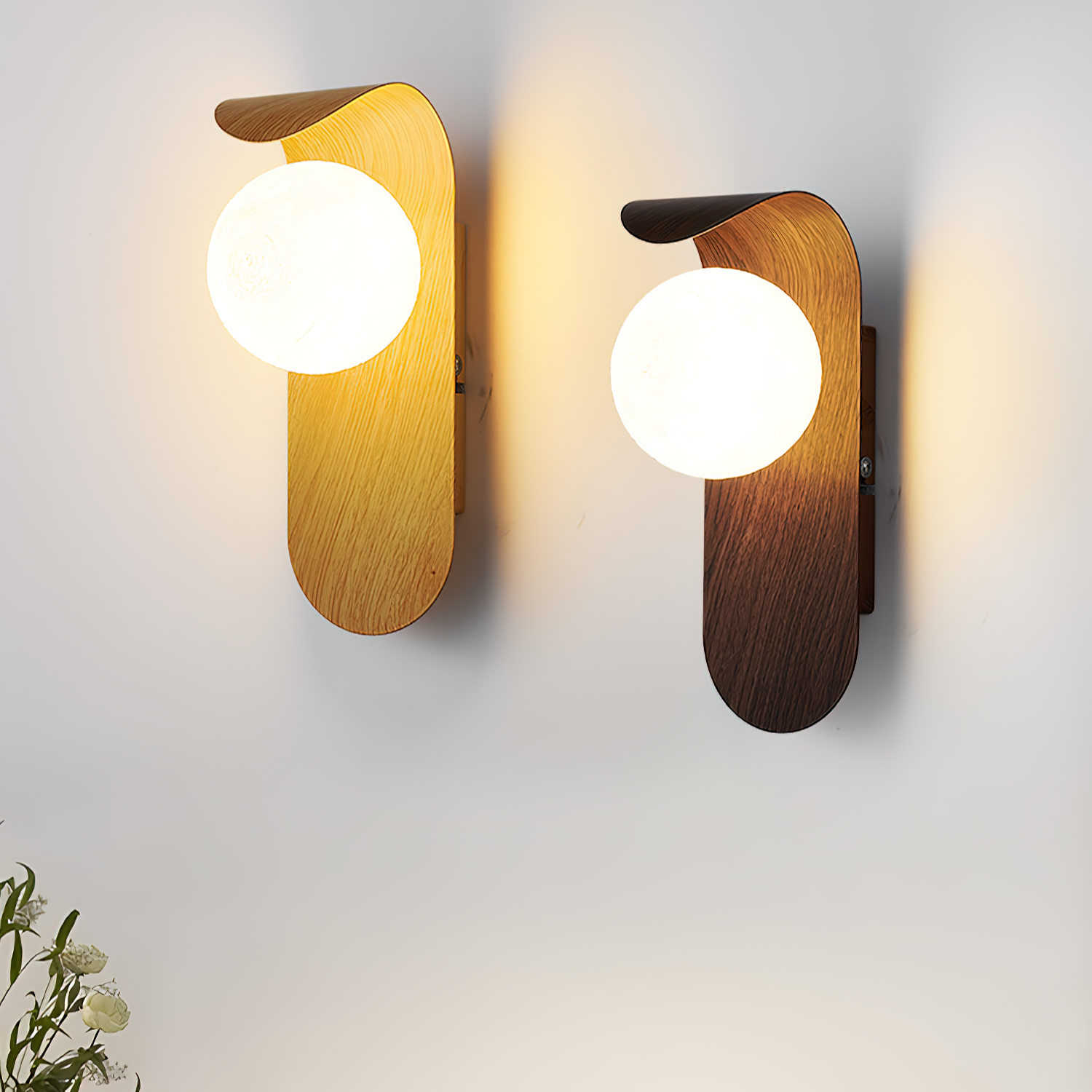 Exuro Indoor Wall Lamp Wood Color / Walnut Color | Fioriscas
