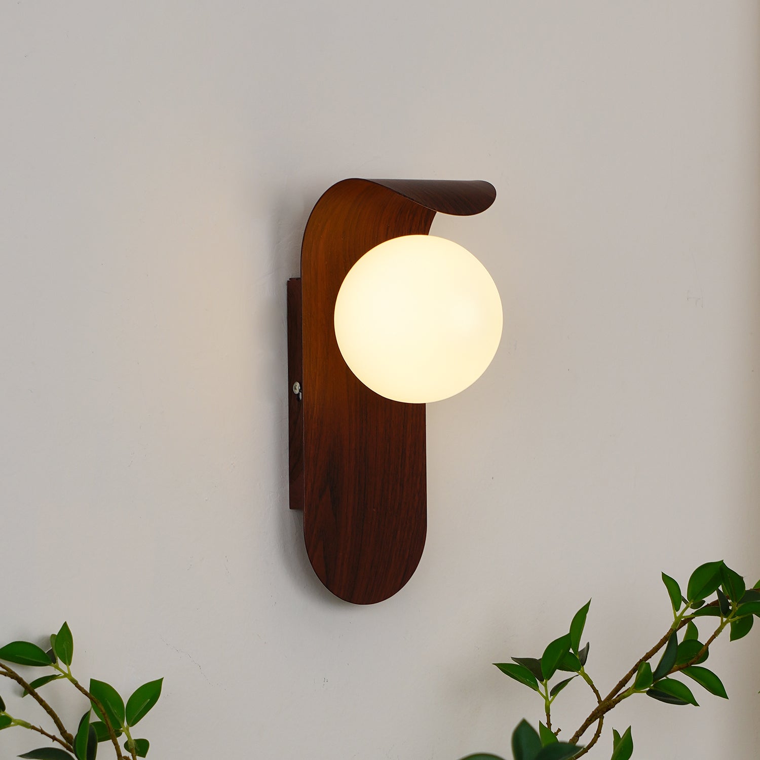 Exuro Indoor Wall Lamp Wood Color / Walnut Color | Fioriscas