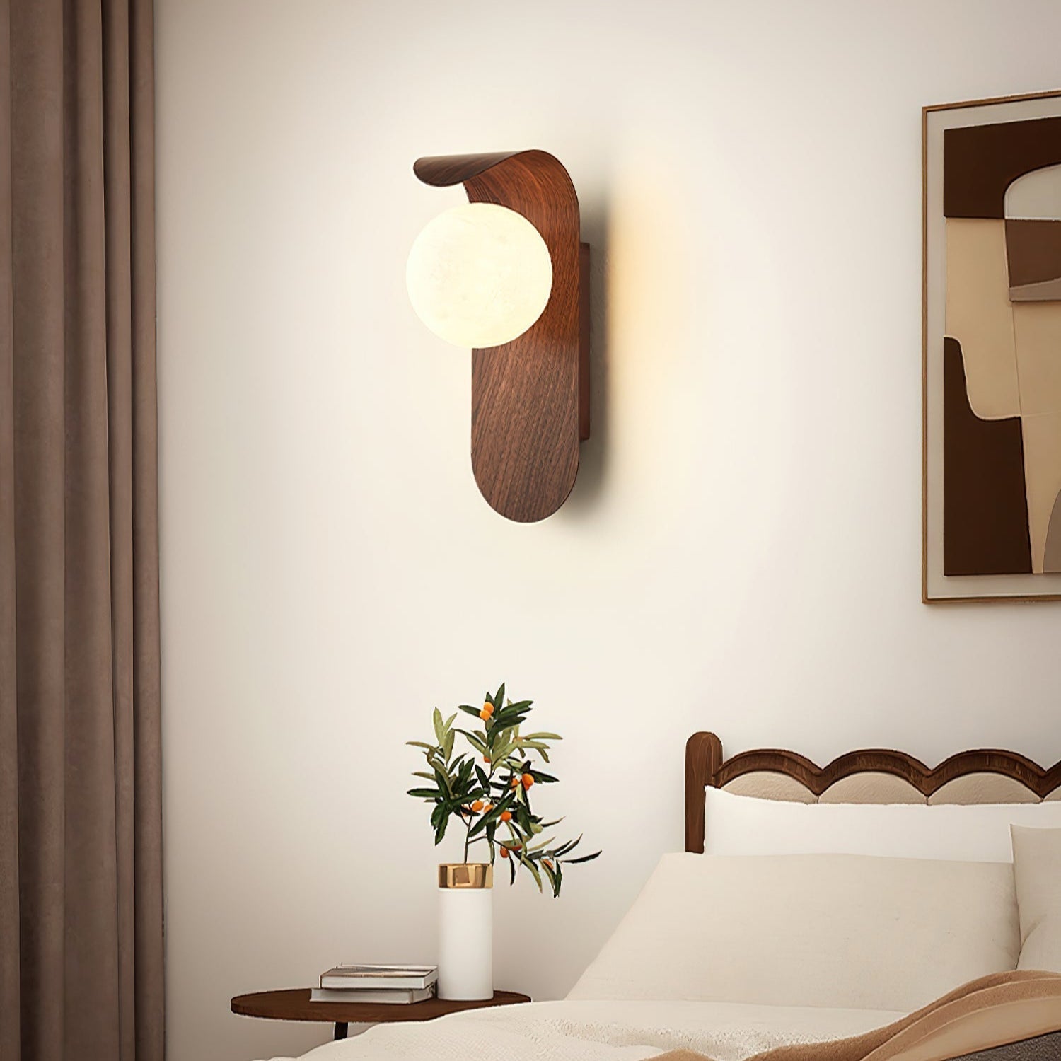 Exuro Indoor Wall Lamp Wood Color / Walnut Color | Fioriscas
