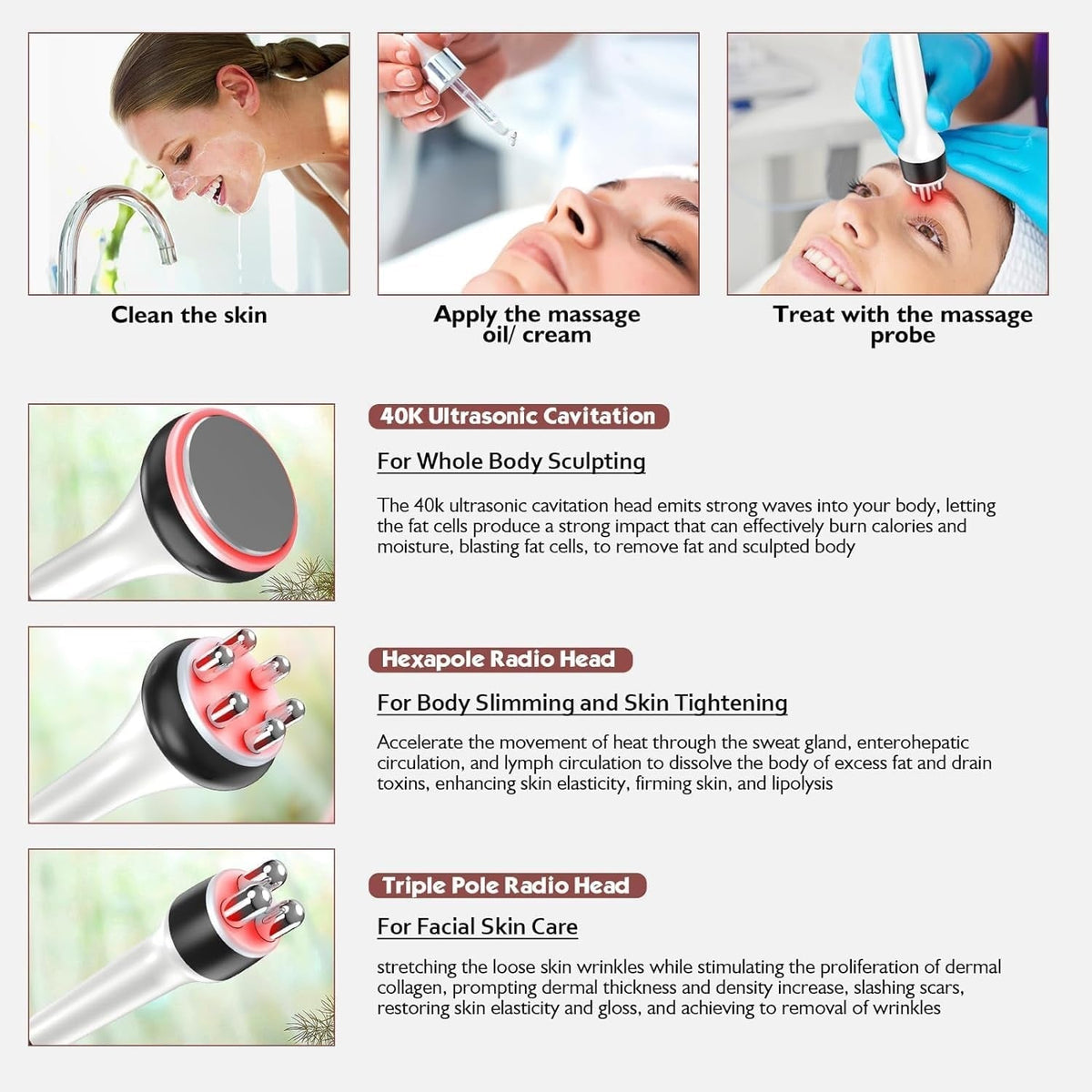 Home Ultrasonic Cavitation And RF Slimming Device For Fat Reduction And Tightening | Fioriscas