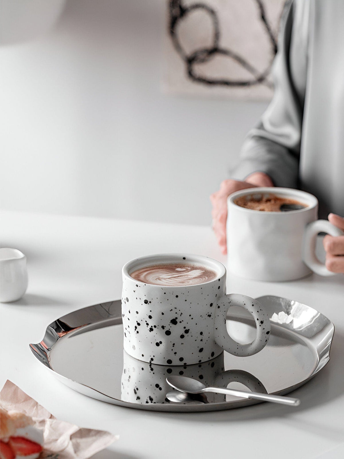 Viora keramisk kaffekopp med ringhåndtak, 450 ml / 15 oz, 5 farger