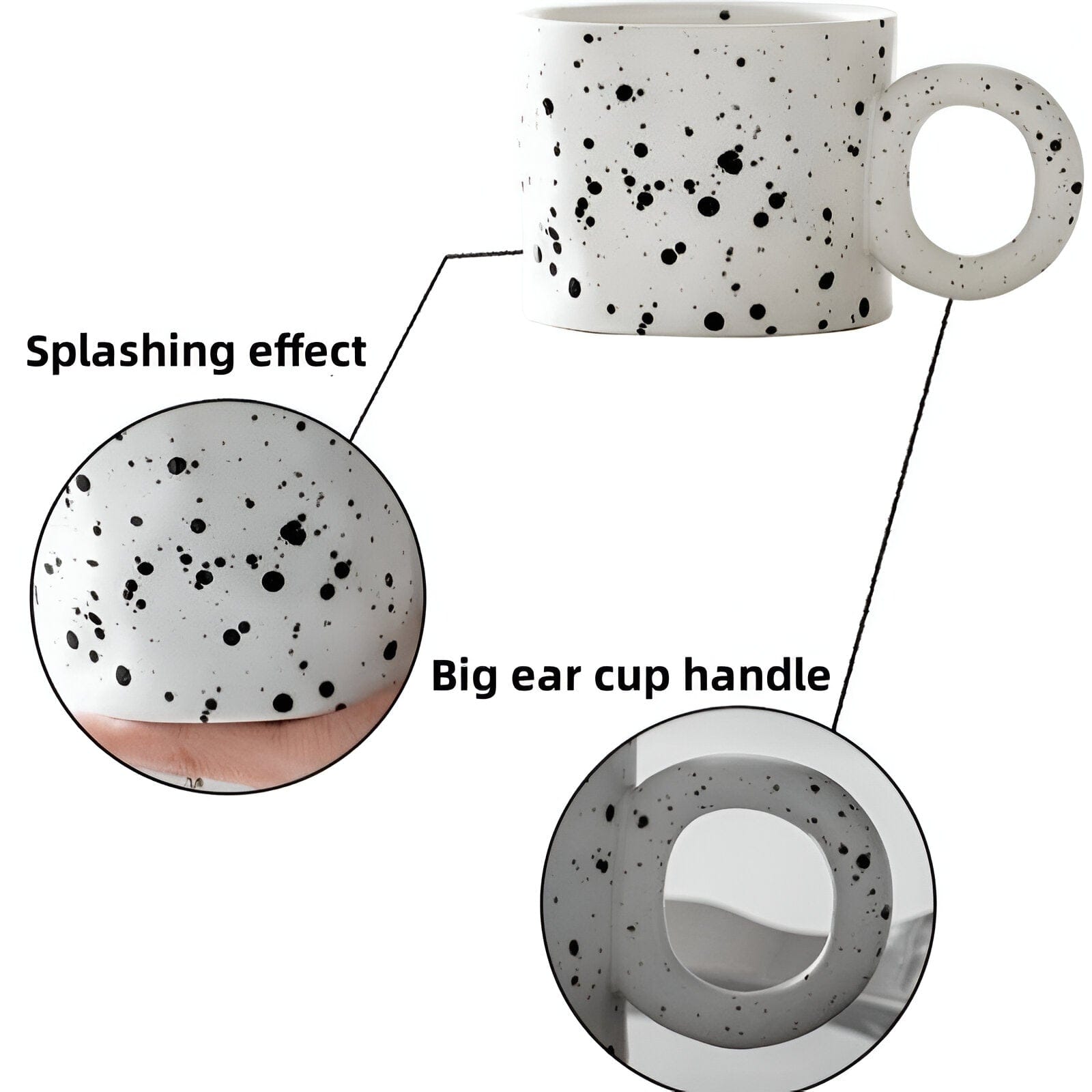 Viora keramisk kaffekopp med ringhåndtak, 450 ml / 15 oz, 5 farger