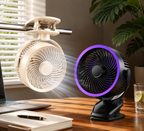 ChargeBreeze USB Rechargeable Clip Fan, 5-Speed Portable Desk Cooler