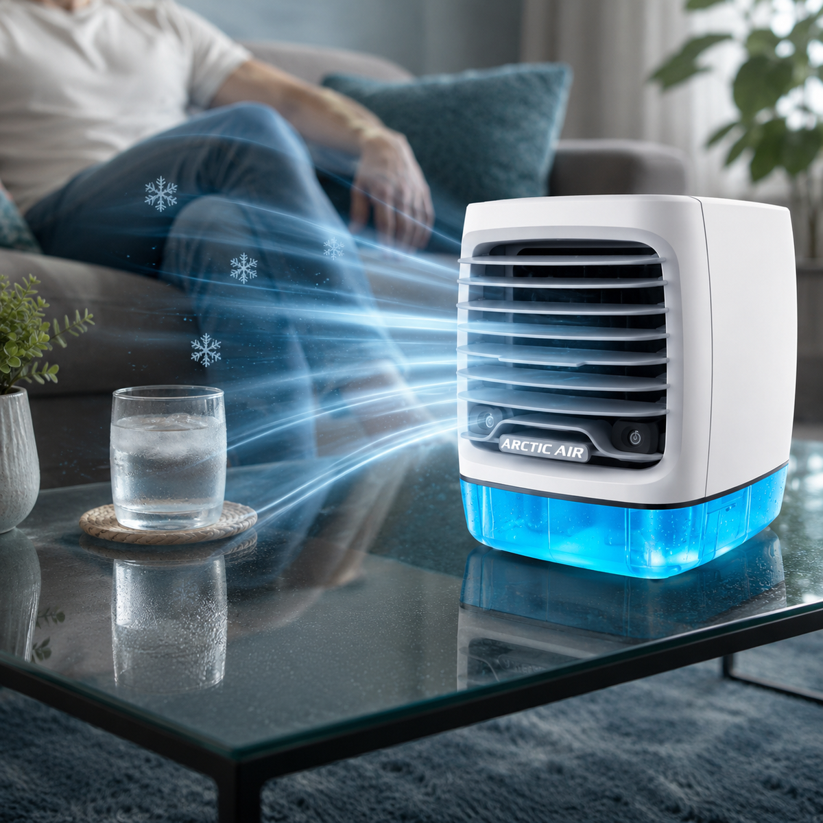 Răcitor personal evaporativ ChillZone, mini aer condiționat portabil, 4 viteze, 8 ore | Fioriscas