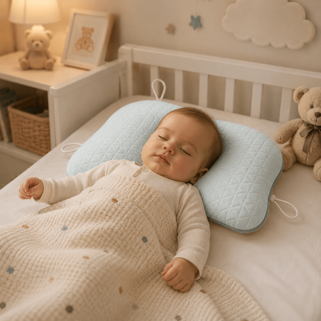 Lullabo Ergonomic Baby Pillow With Breathable Mesh Back Panel