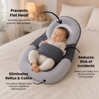 Almohada ergonómica para bebé con suave inclinación para la comodidad diaria | Fioriscas