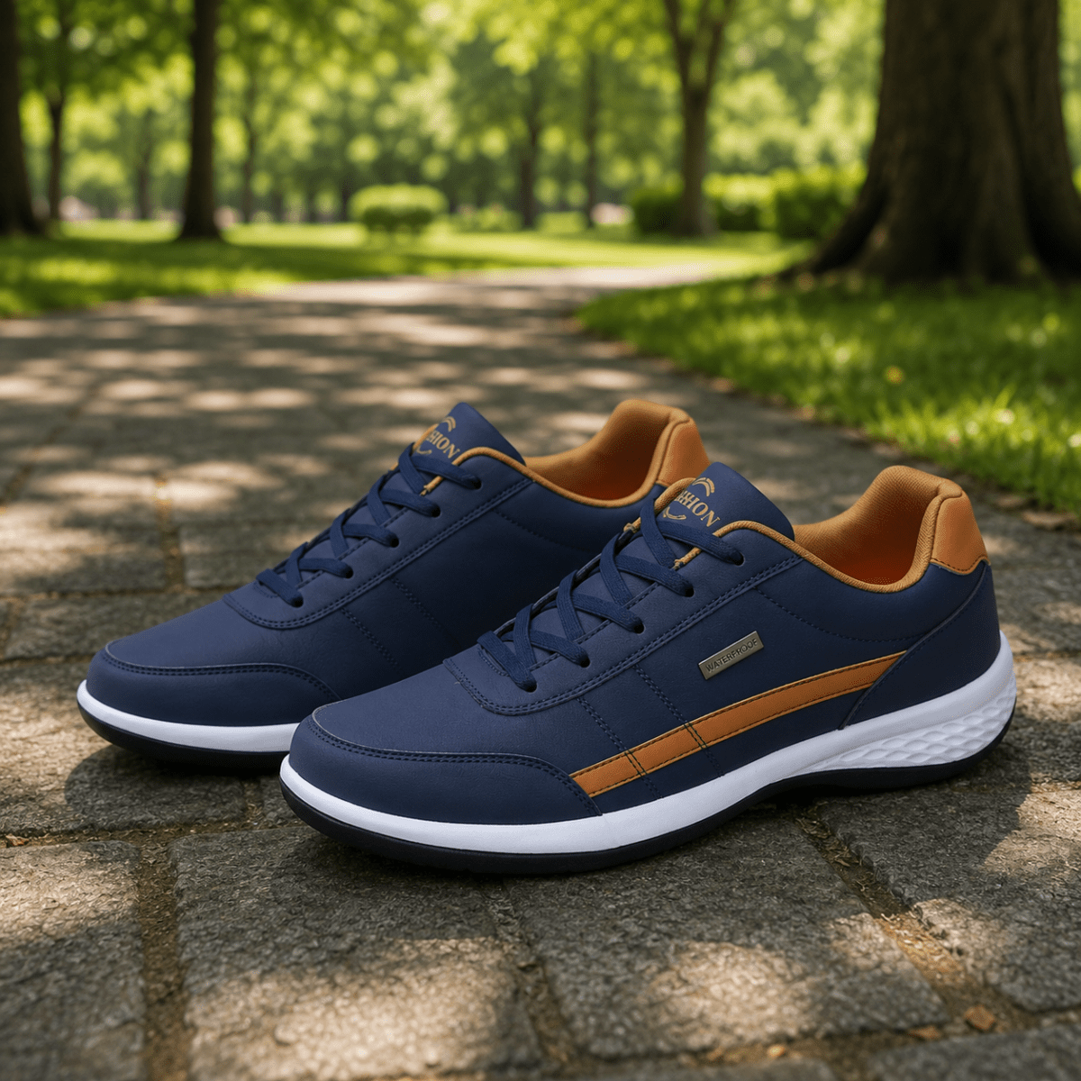 Baskets orthopédiques en cuir pour hommes, offrant un excellent confort et un bon maintien | Fioriscas