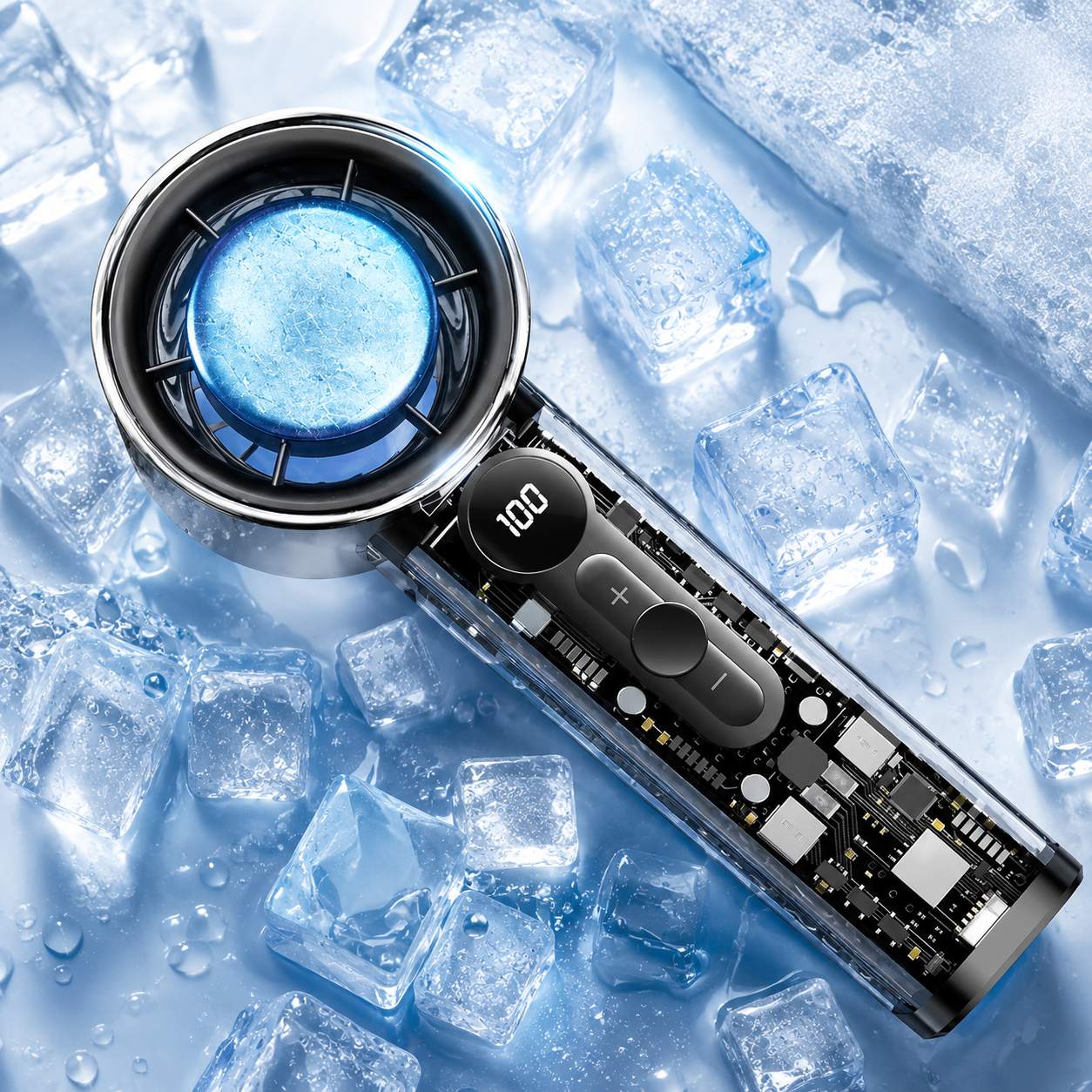 BreezeGo 3000mAh USB-C Handheld Fan For Personal Cooling On The Go