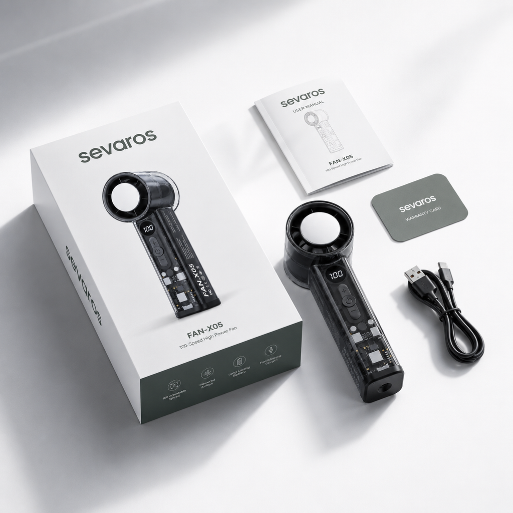 BreezeGo 3000mAh USB-C Handheld Fan For Personal Cooling On The Go