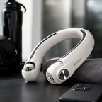 DualFlow USB-C Neck Fan With Dual Airflow Rechargeable For Travel And Outdoor Use