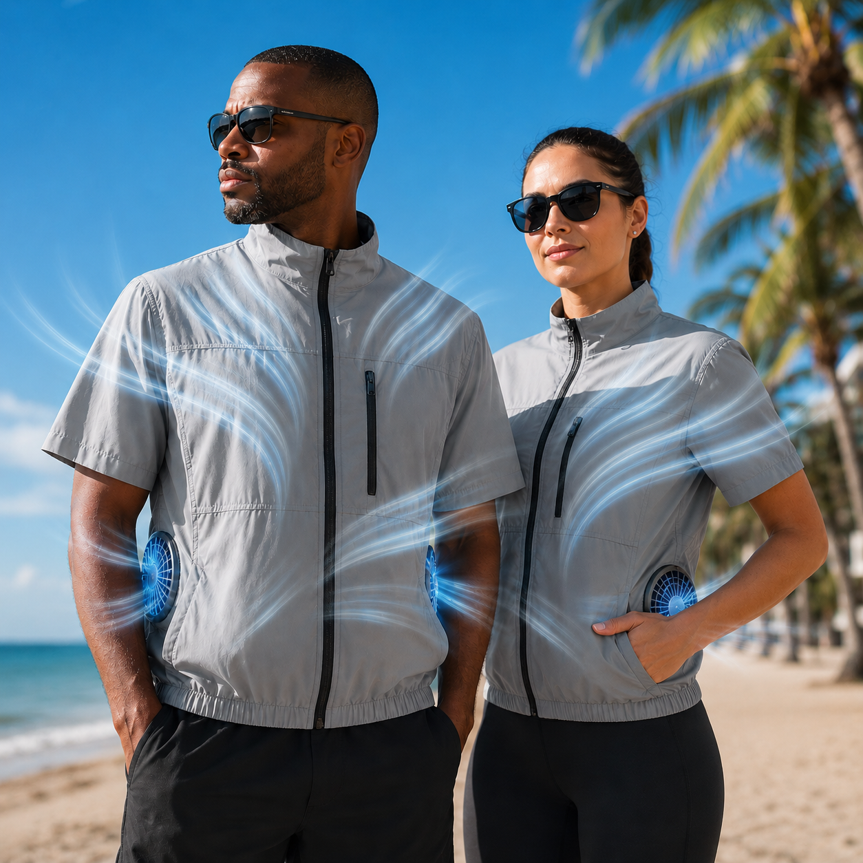 Four-Fan AeroForce Portable Cooling Vest For Outdoor Work Heat Relief