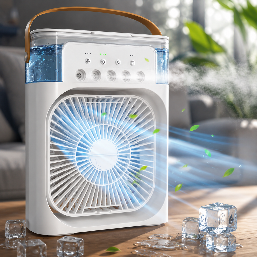 MistDesk USB Rechargeable Desk Cooler With Humidifier