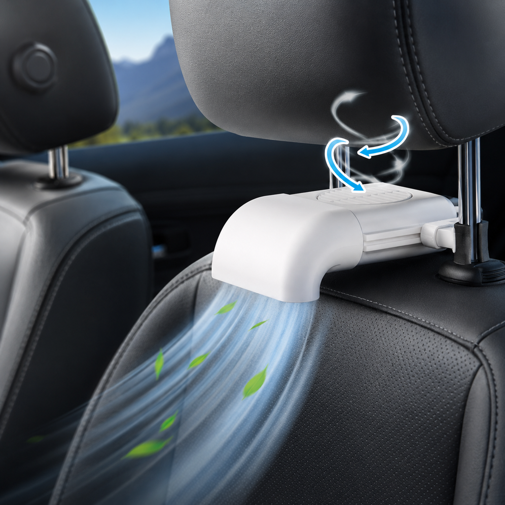 Car Seat USB Cooling Fan With Three Speed Settings For Ventilated Comfort