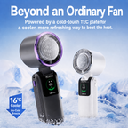 Cool On The Go – Ventilateur pliable à main et à porter autour du cou avec plaque TEC Ice-Cool | Fioriscas