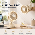 ChargeBreeze USB Rechargeable Clip Fan, 5-Speed Portable Desk Cooler