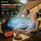 CampBreeze Battery Powered Outdoor Fan Featuring LED Lantern And Tent Light