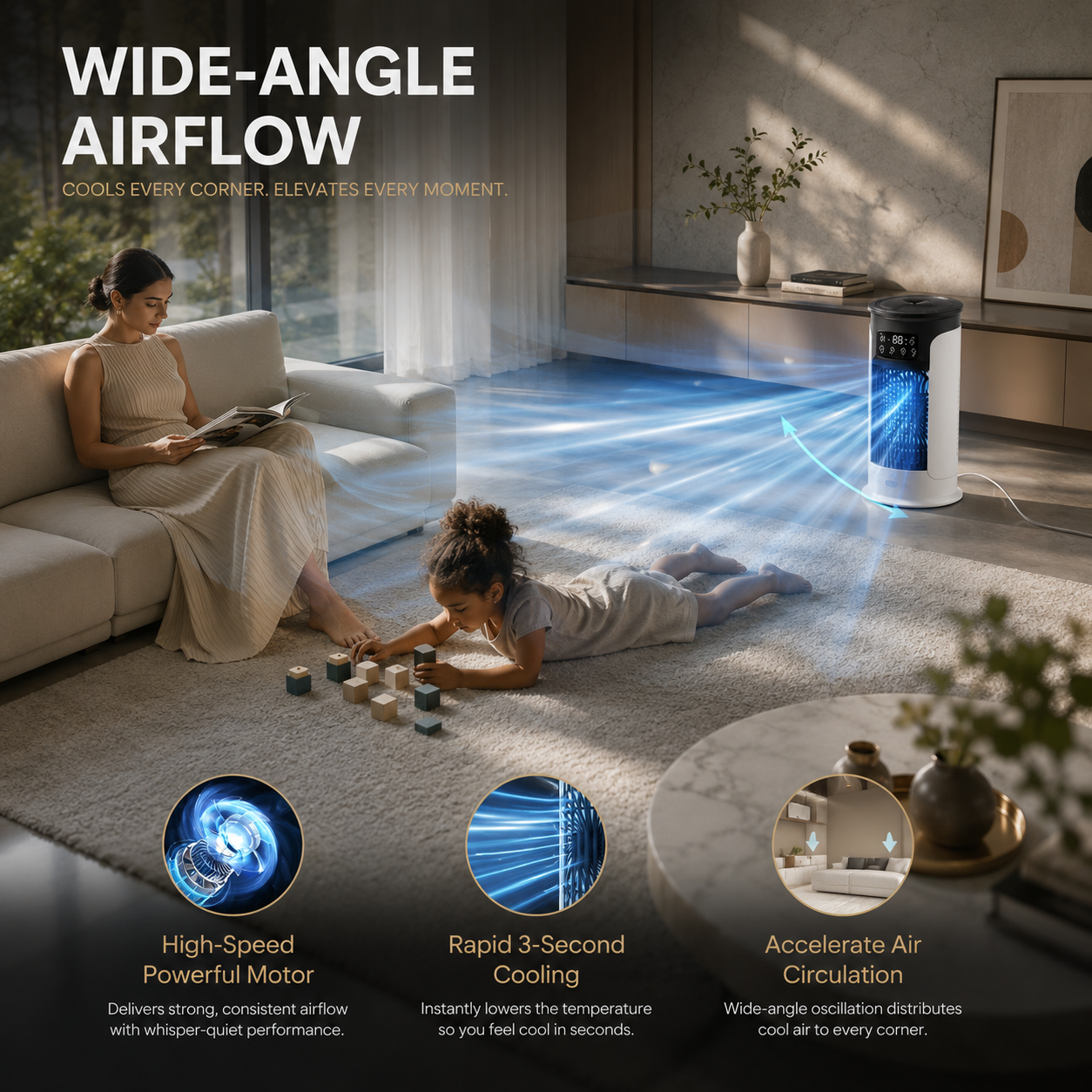 ArcticMist USB 3-In-1 Personal Cooler With Fan Humidifier And Night Light