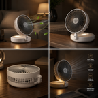 FlexFan Desk Fan Foldable With Wall Mount Rechargeable And Quiet Air Circulation