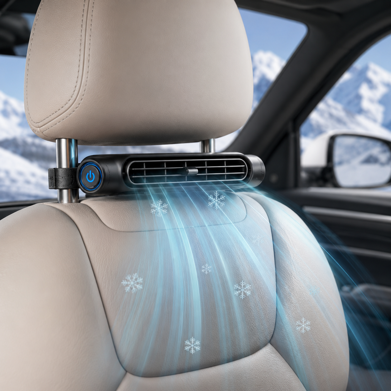 USB Car Seat Cooling Fan With Three Speed Settings For Cars And Trucks