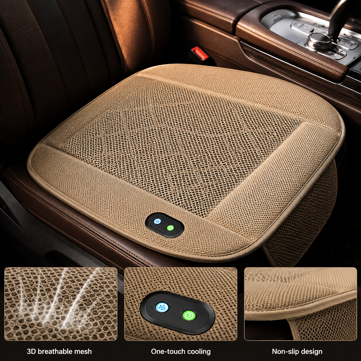 VentSeat Cooling Cushion For Car Seats With USB Fan For Heat Relief