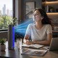 Ventilator de birou cu pulverizare MistDesk Pro, cu USB și lumină de noapte, umidificator ultra-silențios | Fioriscas