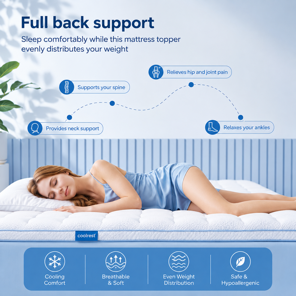 BambooChill Cooling Mattress Topper For Hot Sleepers, Extra Thick