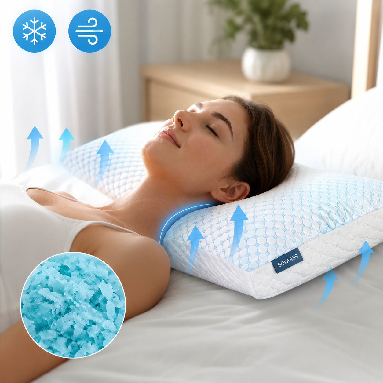 BambooRest Memory Foam Pillow With Cooling Bamboo Cover For Neck Support