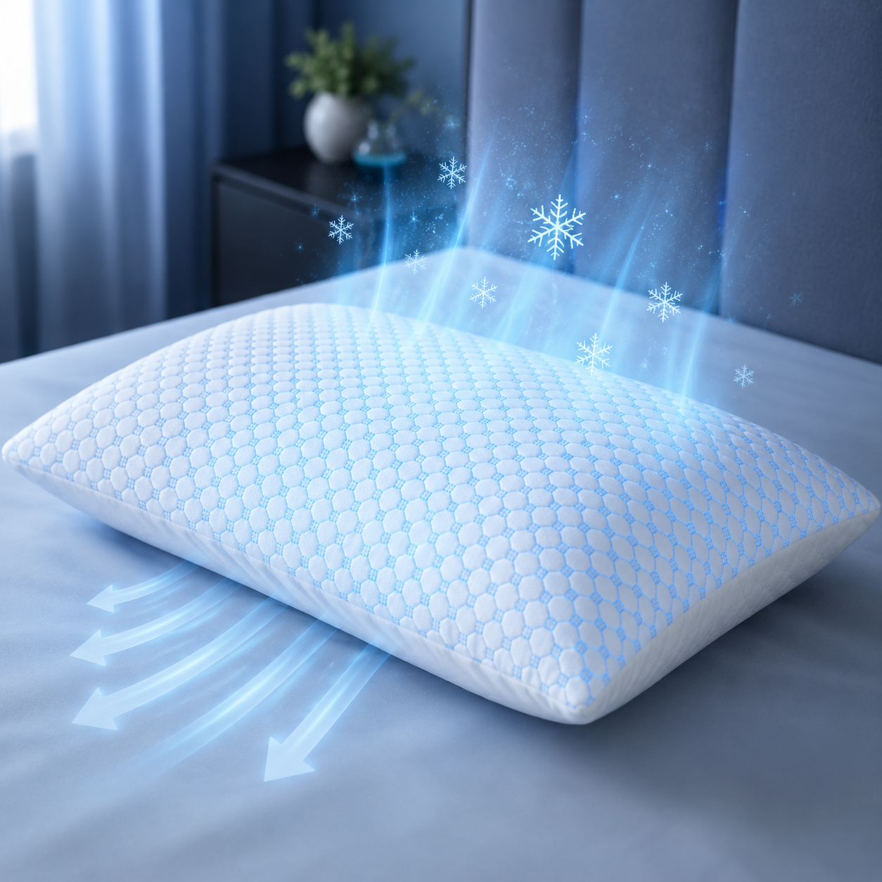 BambooRest Memory Foam Pillow With Cooling Bamboo Cover For Neck Support