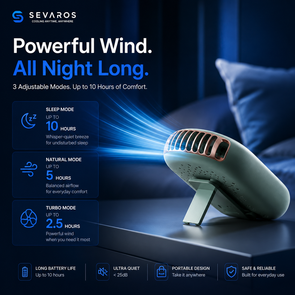 NeckDrift Bladeless Nekventilator met 1800mAh USB-batterij voor draagbare koeling