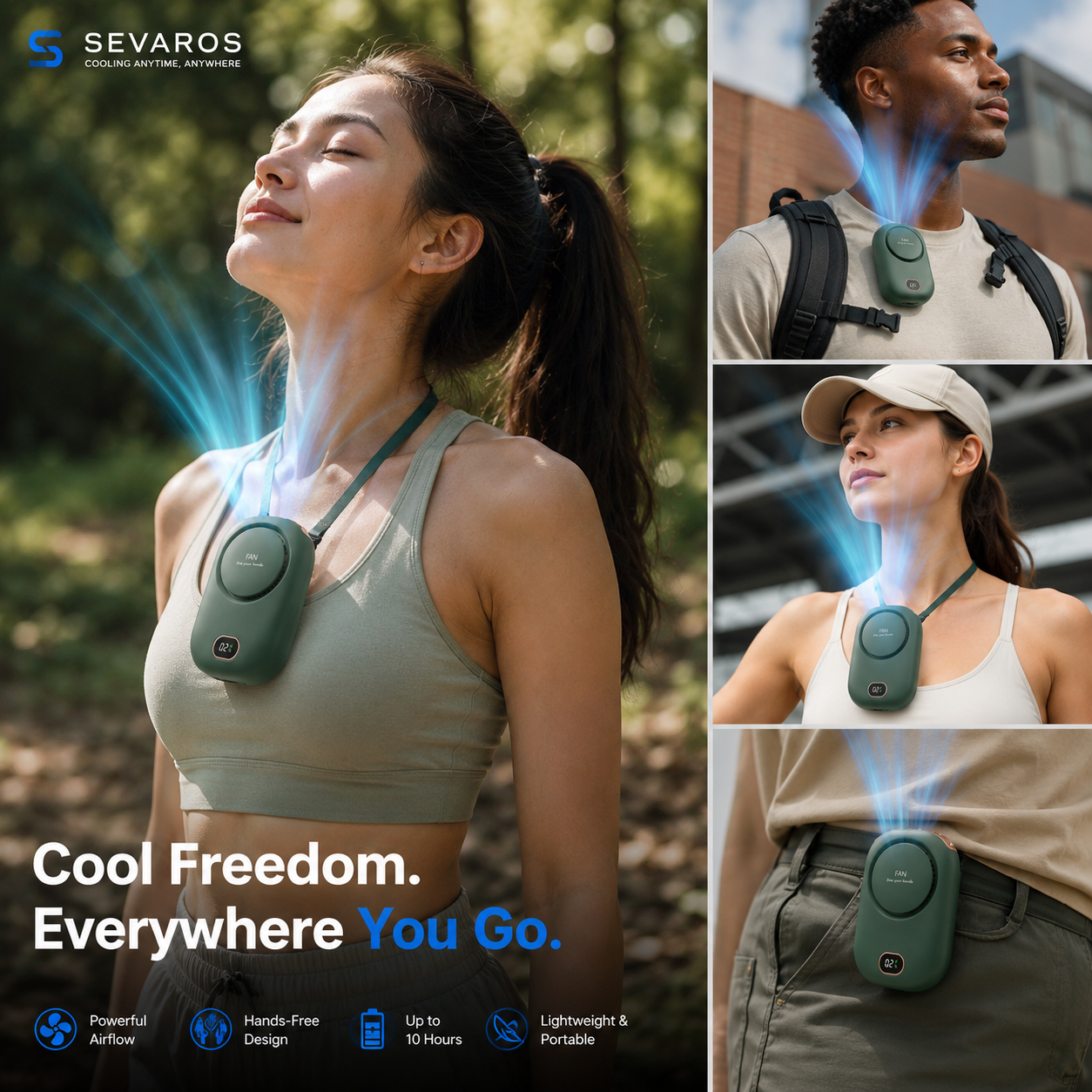 NeckDrift Bladeless Neck Fan With 1800mAh USB Battery For Portable Cooling