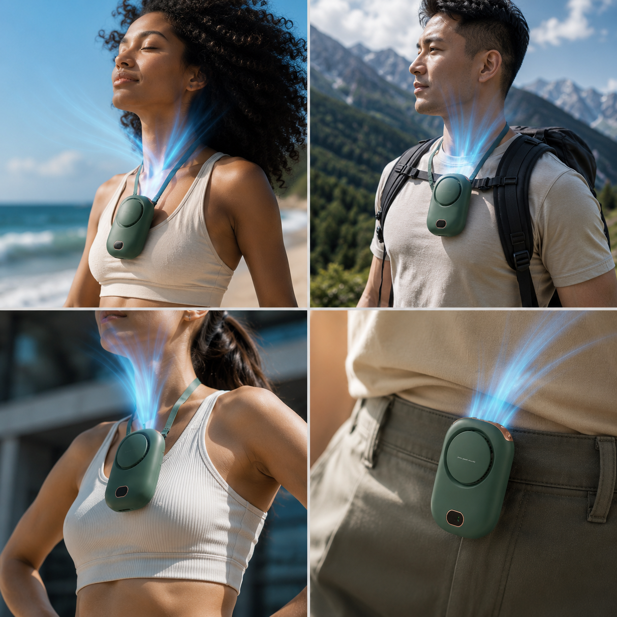 NeckDrift Bladeless Neck Fan With 1800mAh USB Battery For Portable Cooling