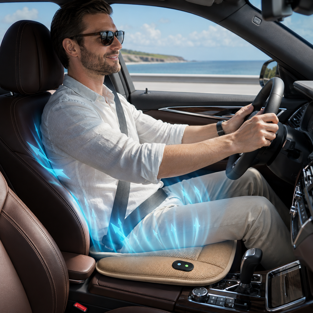 VentSeat Cooling Cushion For Car Seats With USB Fan For Heat Relief