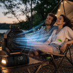 CampBreeze Battery Powered Outdoor Fan Featuring LED Lantern And Tent Light