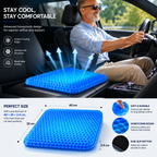 Honeycomb Gel Chair Pad, Non Slip Cushion For Home Or Office Use
