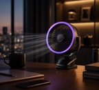 ChargeBreeze USB Rechargeable Clip Fan, 5-Speed Portable Desk Cooler