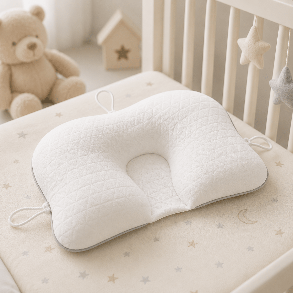 Lullabo Ergonomic Baby Pillow With Breathable Mesh Back Panel