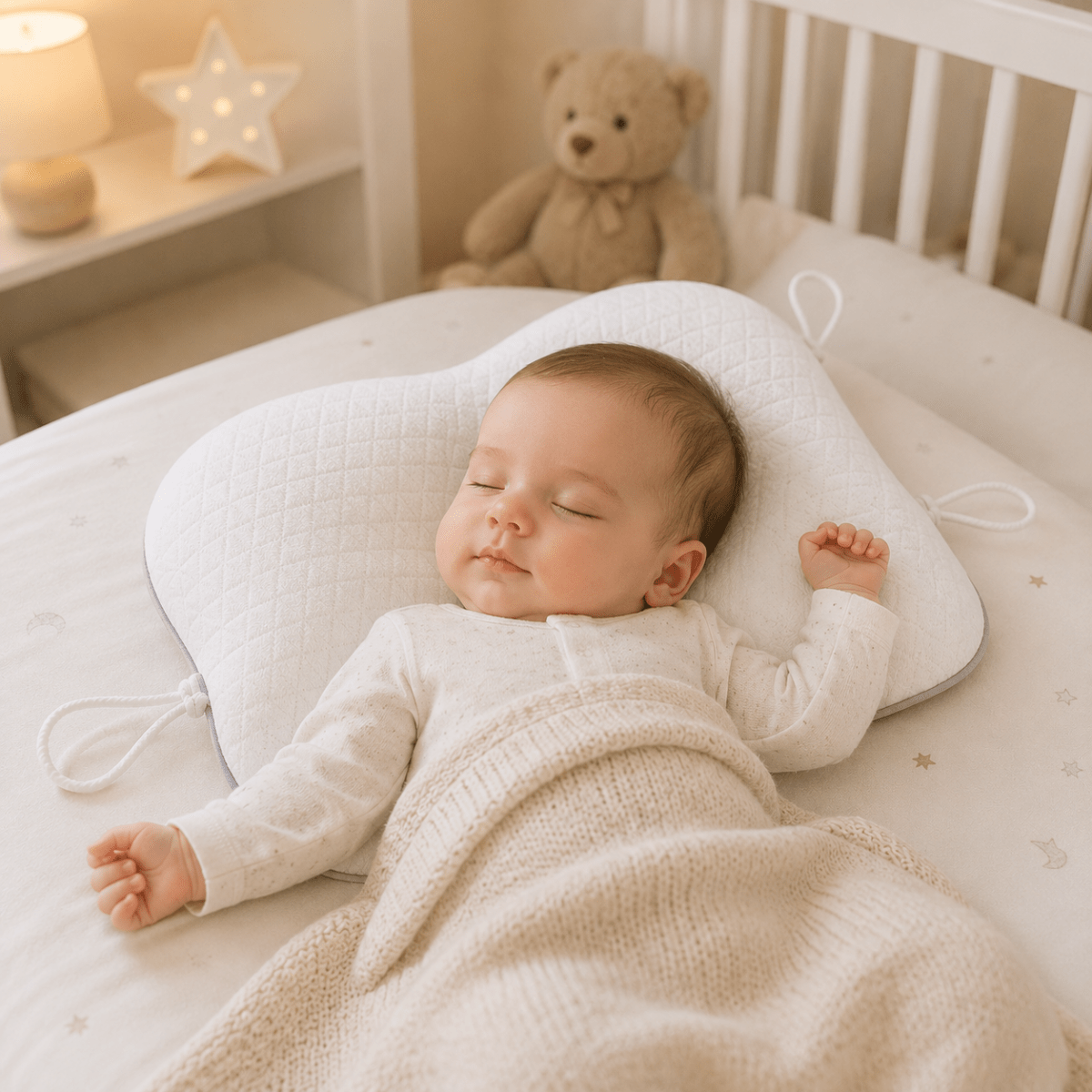 Lullabo Ergonomic Baby Pillow With Breathable Mesh Back Panel