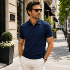 Tricou polo ușor, cu mâneci scurte, amestec respirabil de poliester, S-2XL
