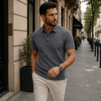 Tricou polo ușor, cu mâneci scurte, amestec respirabil de poliester, S-2XL