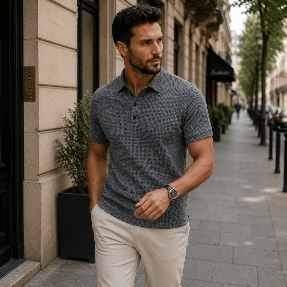 Tricou polo ușor, cu mâneci scurte, amestec respirabil de poliester, S-2XL
