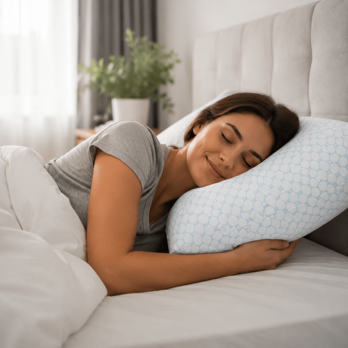 Almohada refrigerante ajustable para dormir con confort personalizado | Fioriscas