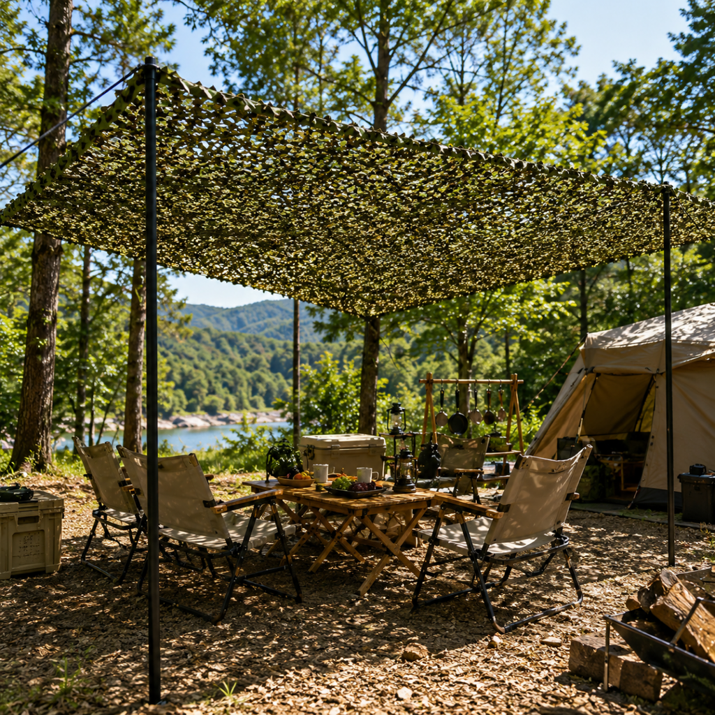 Filet de camouflage à motif de feuilles réaliste LeafGuard pour l'intimité du jardin