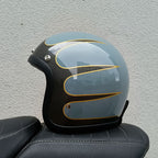AeroGuard Retro Motorcycle Helmet, DOT & ECE Certified, Fiberglass Shell